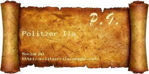 Politzer Ila névjegykártya